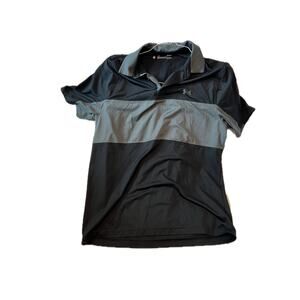 Under Armour Loose Black Golf Polo Shirt Mens L